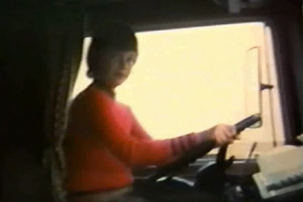 Dave driving a double trailer truck in 1970s 1
