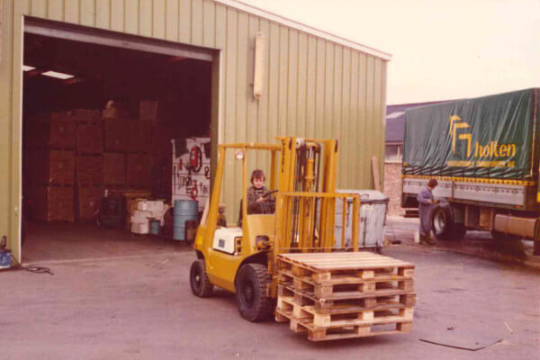 Dave on a forklift in 1970s
